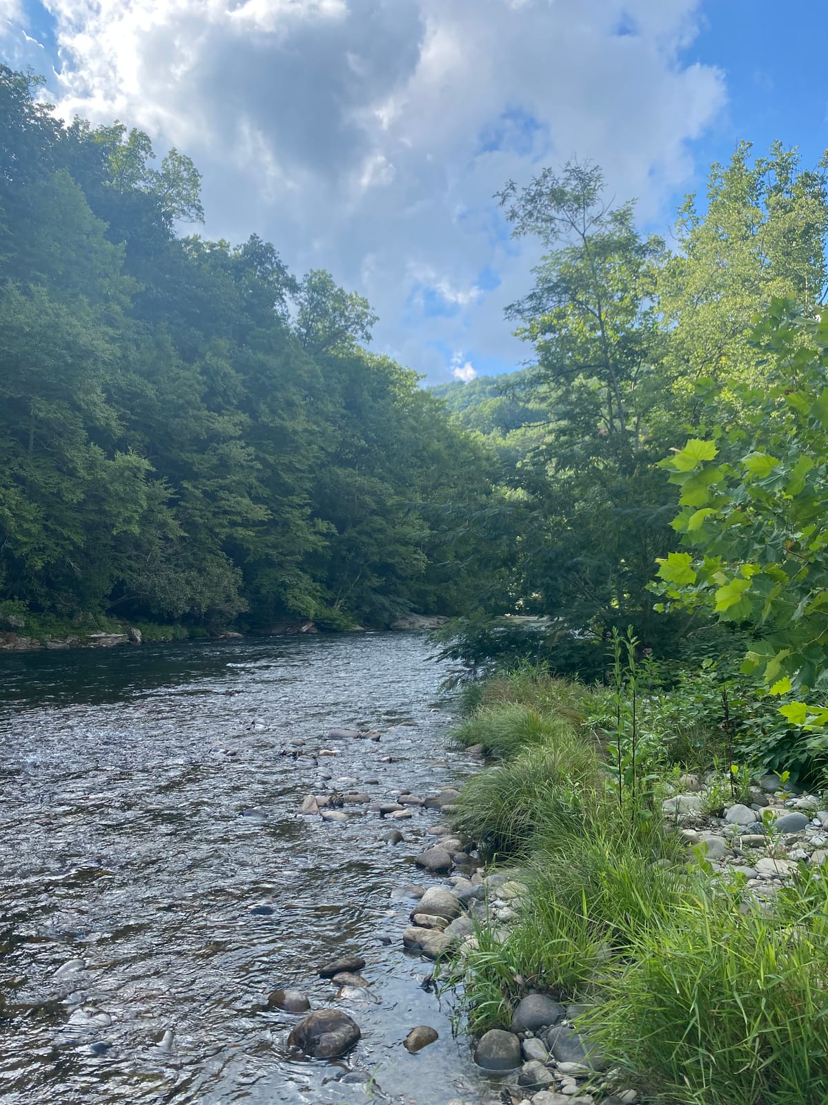 Photo of the Oconaluftee River on Cherokee lands 